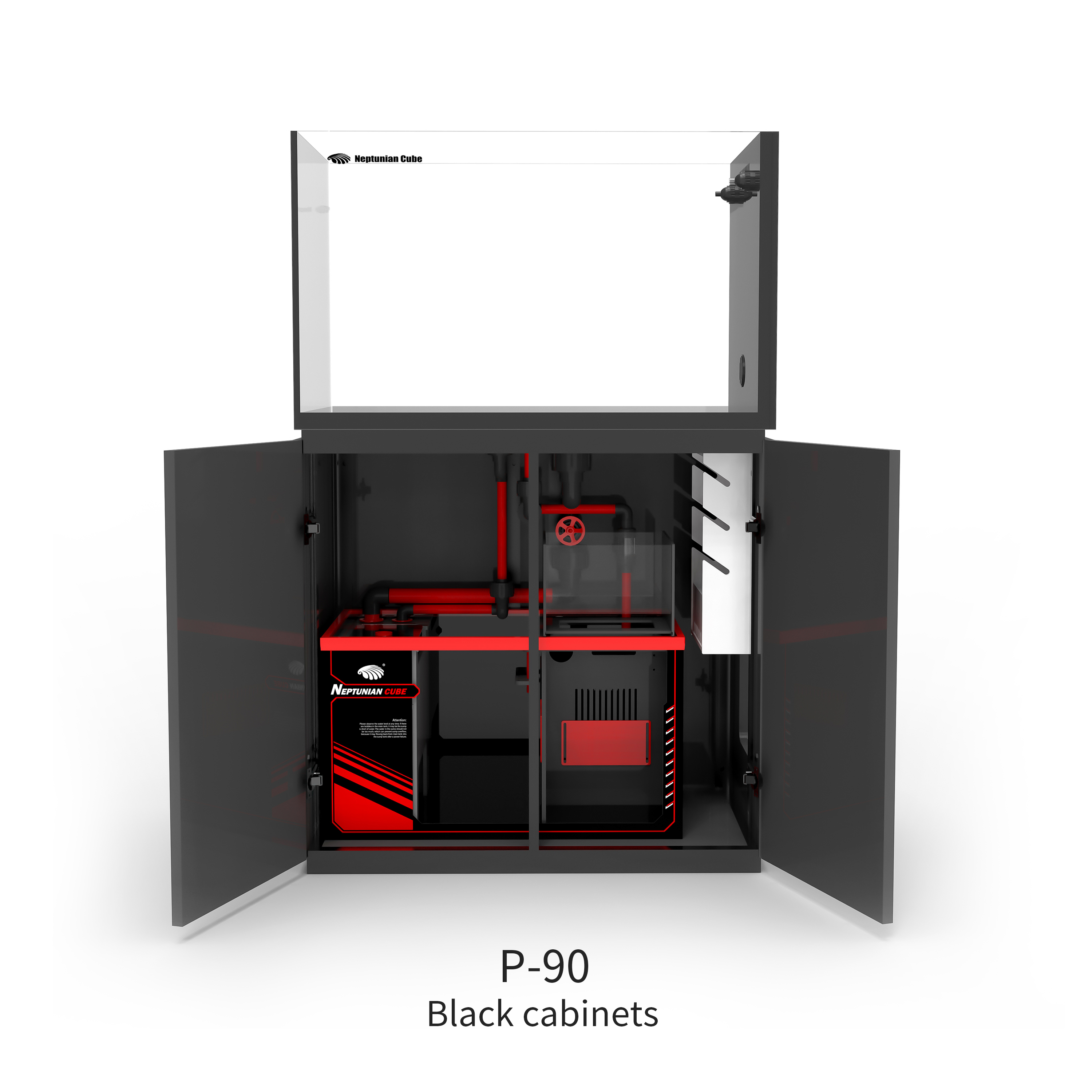 Neptunian Cube Aquarium P-90 schwarz 