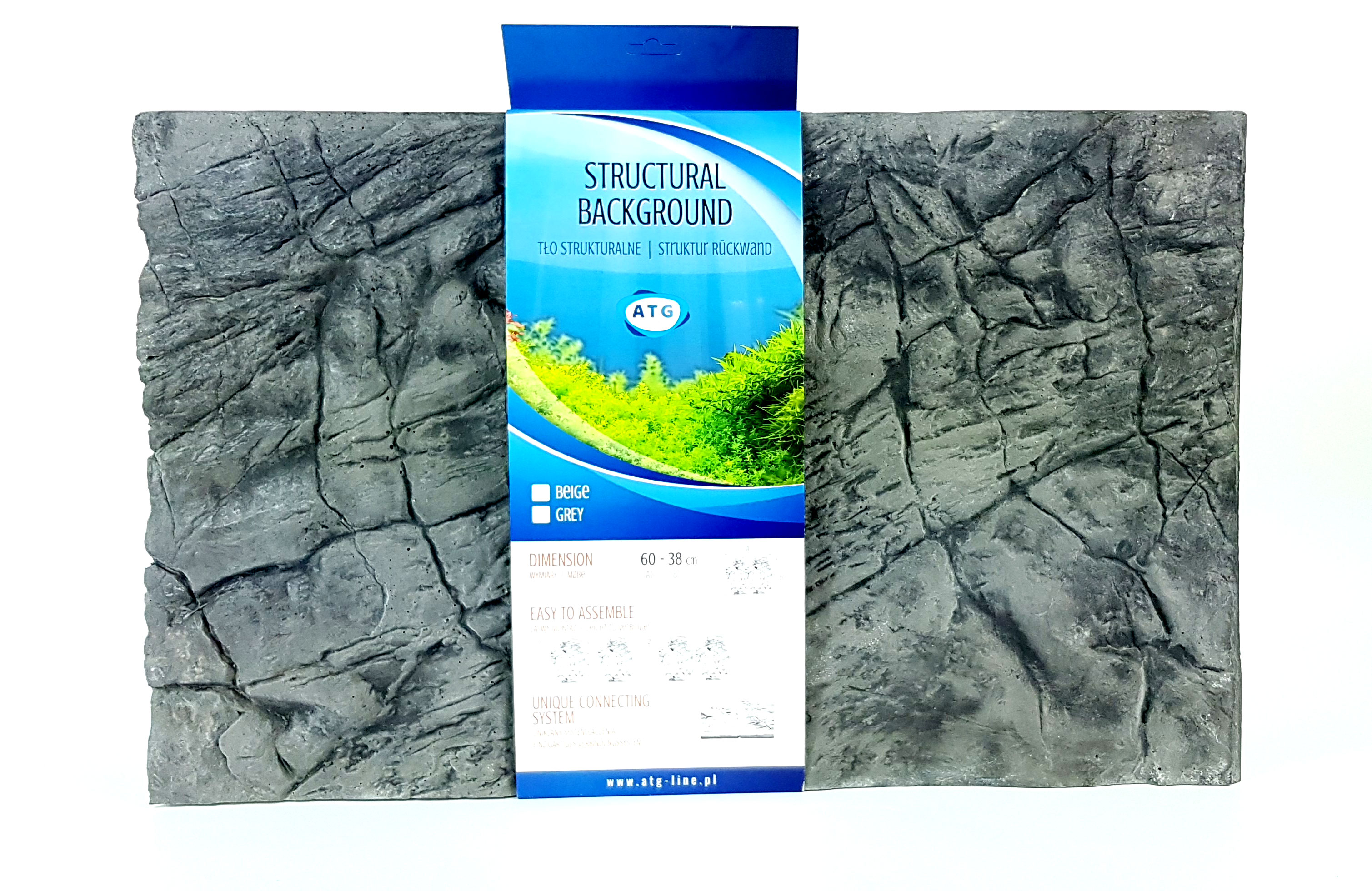 Rückwand 3D flach grau