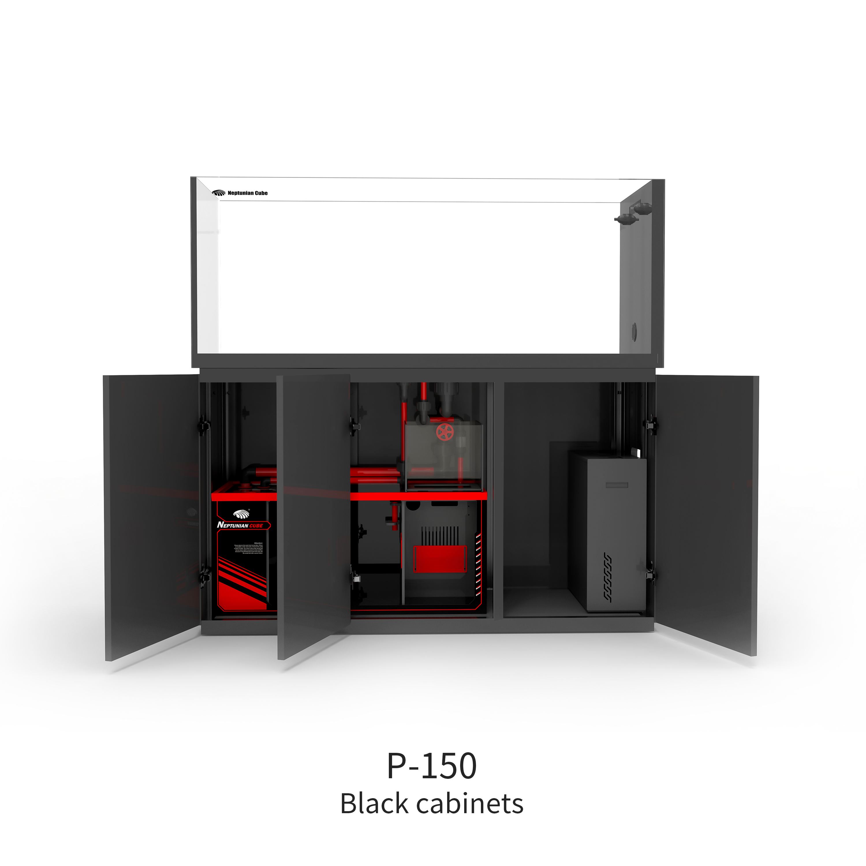 Neptunian Cube Aquarium P-90 schwarz 