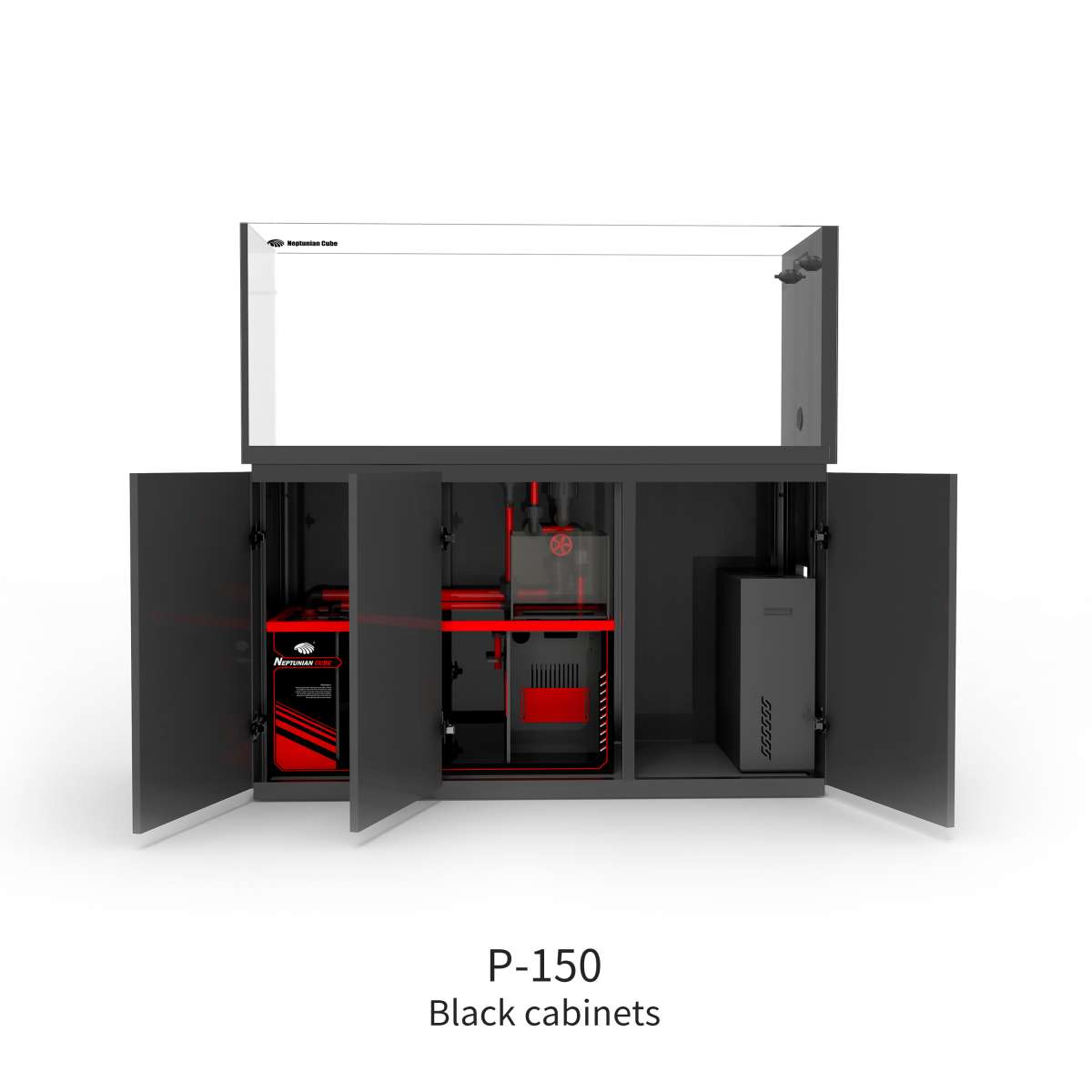 Neptunian Cube Aquarium P-150 schwarz