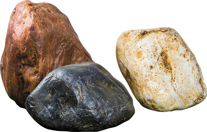 Capera 3er Set Dekofelsen, rot, beige, anthrazit