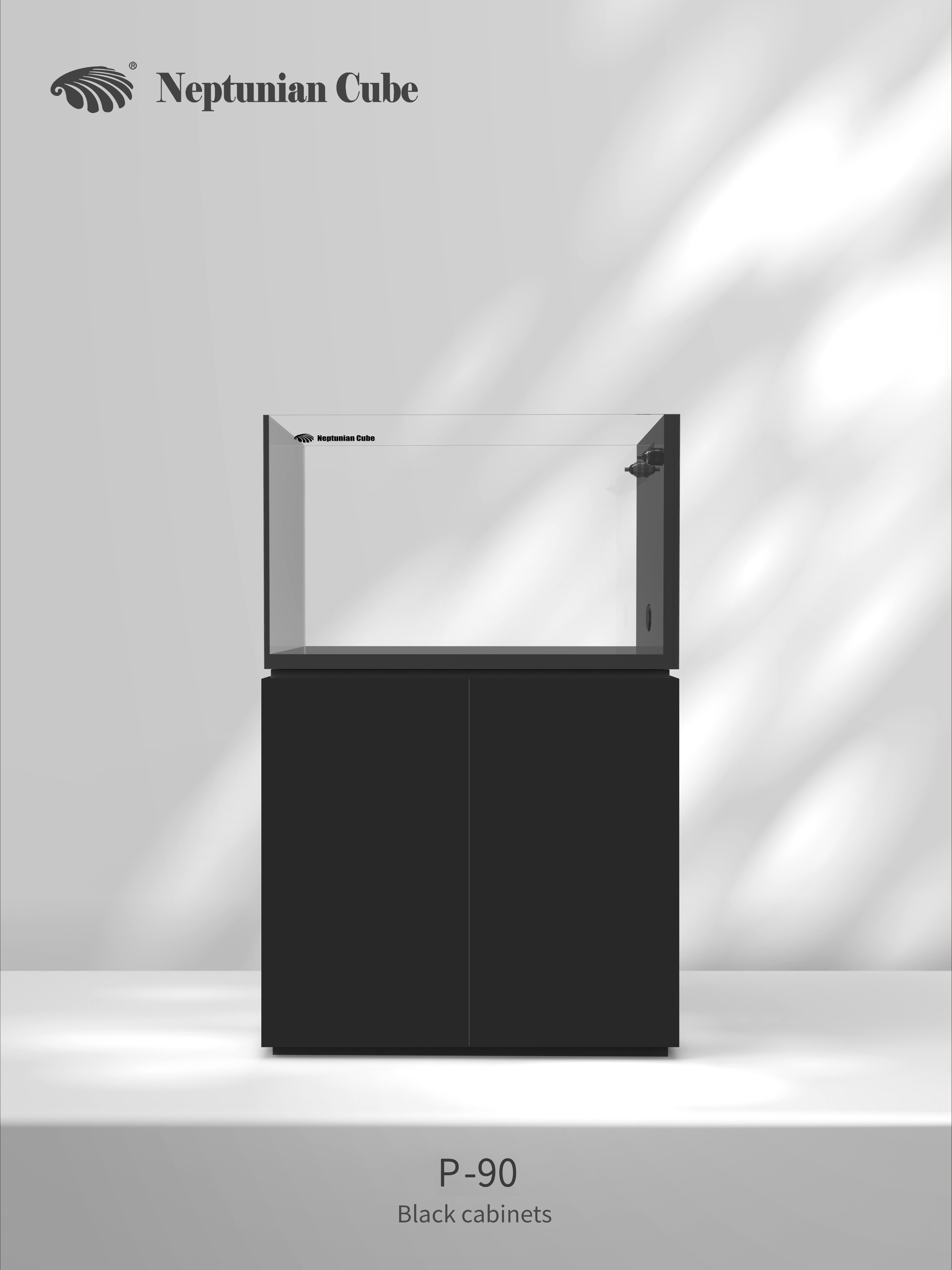Neptunian Cube Aquarium P-90 schwarz 
