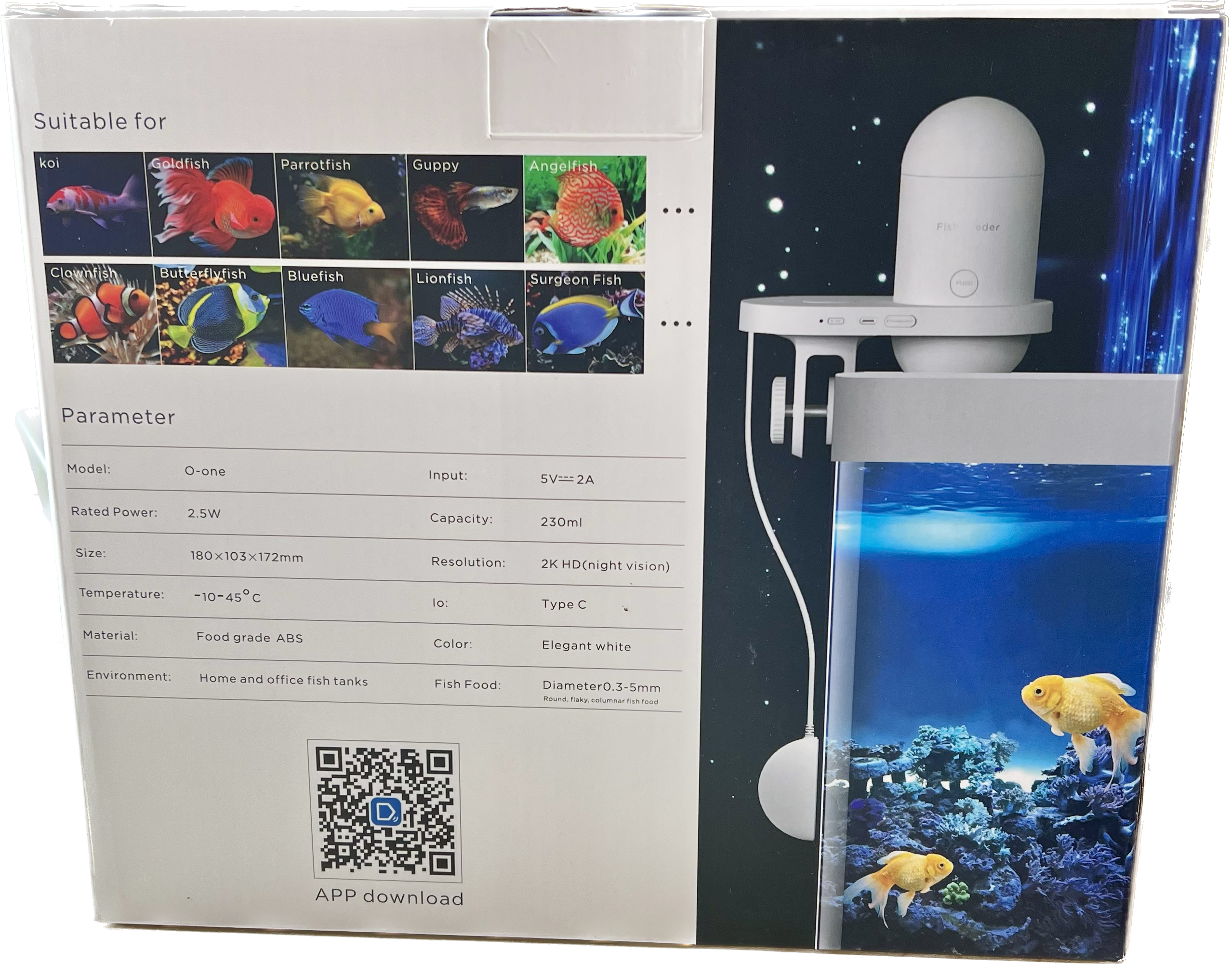 Aquarien Futterautomat Visual  mit Kamera 