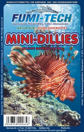 Frostfutter Dillis 70g Beutel (kleine Fische 2-3cm)