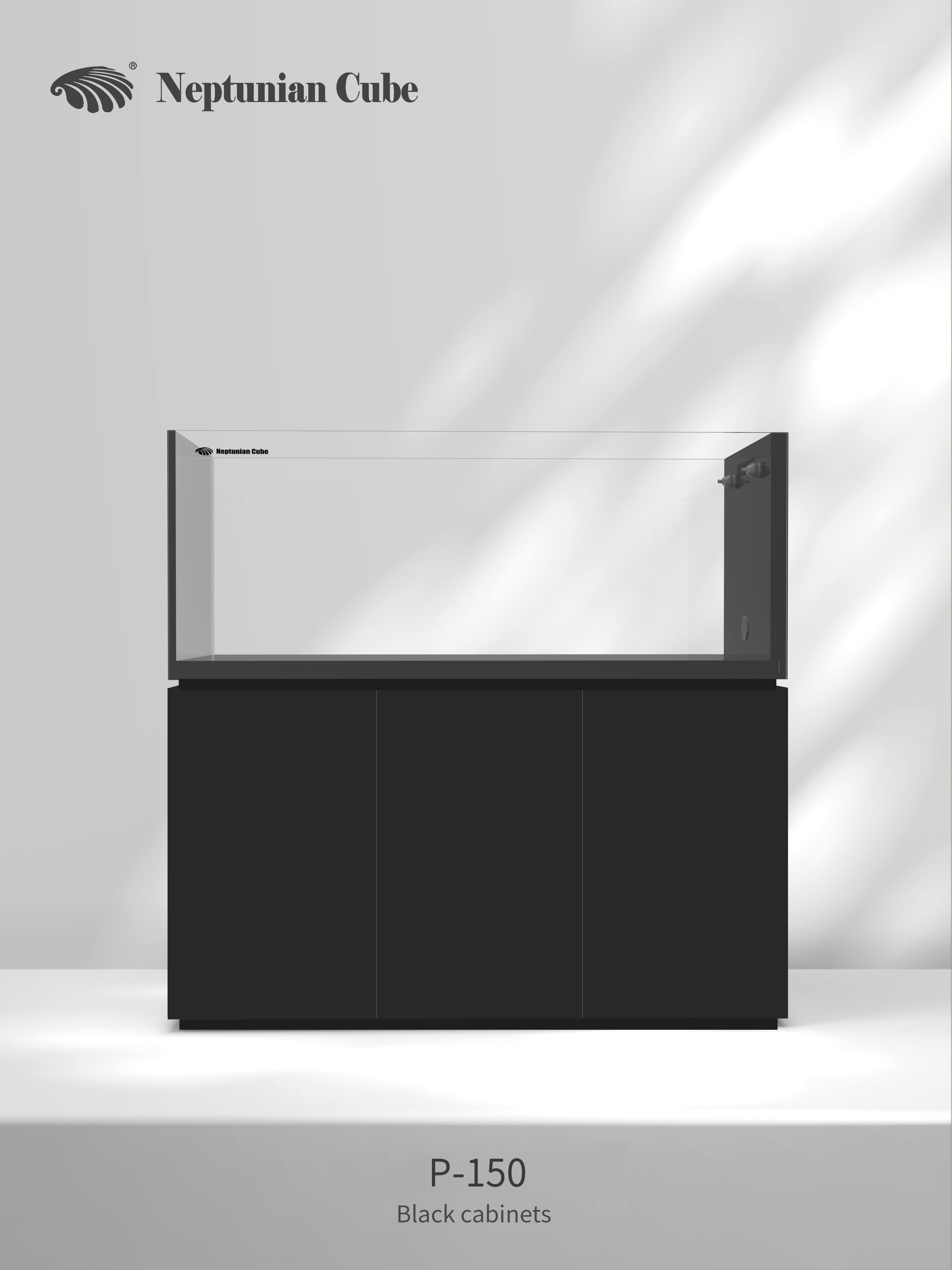 Neptunian Cube Aquarium P-90 schwarz 