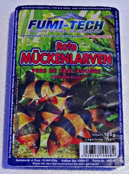 Frostfutter Rote Mückenlarven 100g Blister Frostfutter Rote Mückenlarven 100g Blister
