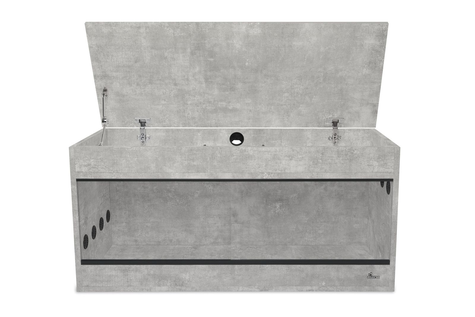 Holzterrarium mit Staufach Beton