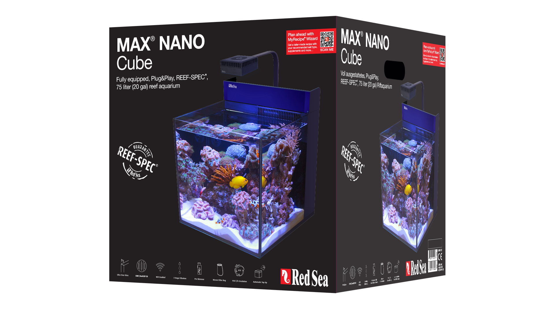 Red Sea MAX NANO Cube Komplett-Set (ohne Unterschrank)