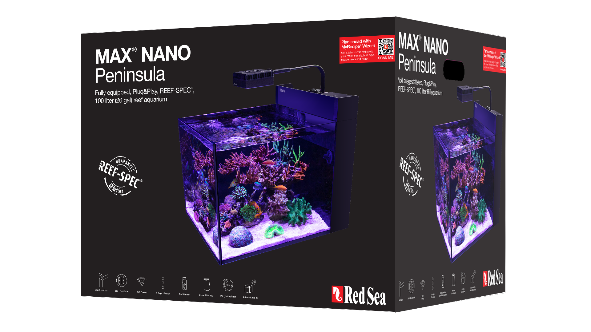 Red Sea MAX NANO Penisula Komplett-Set mit Unterschrank 